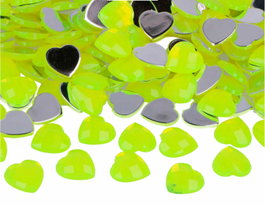 Innspiro Gemmes décoratives acryliques cœur jaune fluo 14x14mm 500u. approx. avail. 