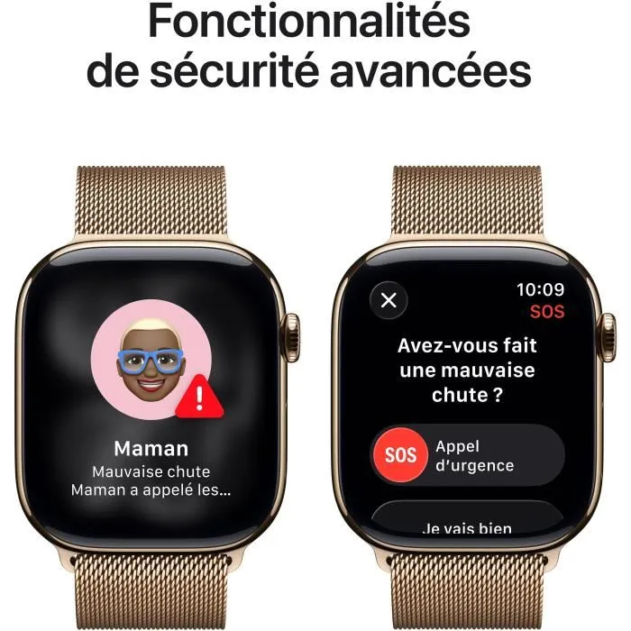 Apple Watch Series 11 GPS + Cellular - 46mm - Boîtier Gold Titanium - Bracelet Gold Milanese Loop - M/L Apple Watch Series 11 GPS + Cellular - 46mm - Boîtier Gold Titanium - Bracelet Gold Milanese Loop - M/L