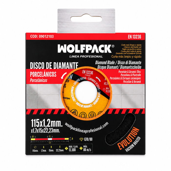 WOLFPACK LINEA PROFESIONAL Disco Diamante Evolution Ø 115 mm