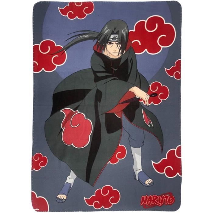 Naruto Plaid Polaire Itachi Uchiha Noir 100 x 140 cm