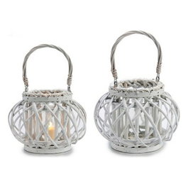 GIFTDECOR Porte-bougies cylindrique blanc avec anse