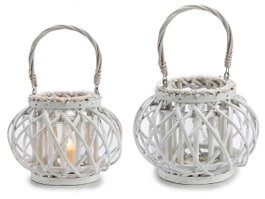 GIFTDECOR Porte-bougies cylindrique blanc avec anse