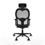 Piqueras y Crespo Chaise de Bureau avec Appui-tête Jorquera 2D036N2 Gris clair