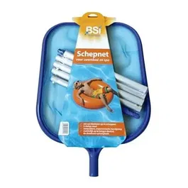 BSI Épuisette de surface pour piscine 140 cm - Démontable pour feuilles et insectes - Manche alu ergonomique