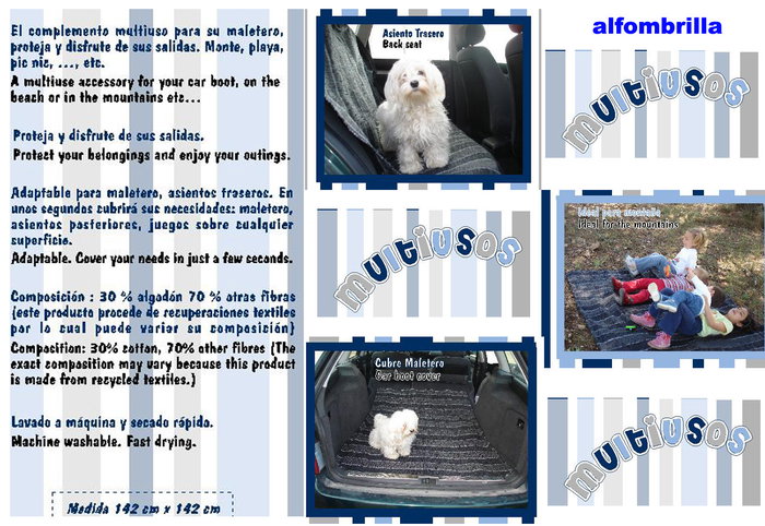 Alfombrilla multiusos Campo - Playa - Coche 142x142 cm Alfombrilla multiusos Campo - Playa - Coche 142x142 cm