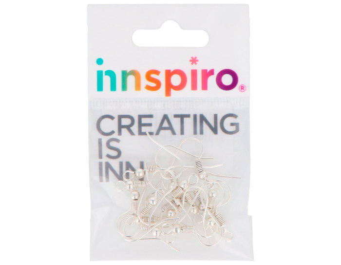 Innspiro Boucles d'oreilles métalliques crochet hippie ouvert argenté 20x18mm