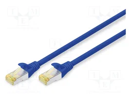 DIGITUS Cordon de raccordement S/FTP Cat 6a RJ45, 10m, bleu