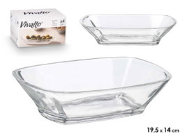 Vivalto Bandeja Aperitivo en Verre Transparent 19.5 x 14 cm (Set de 24)
