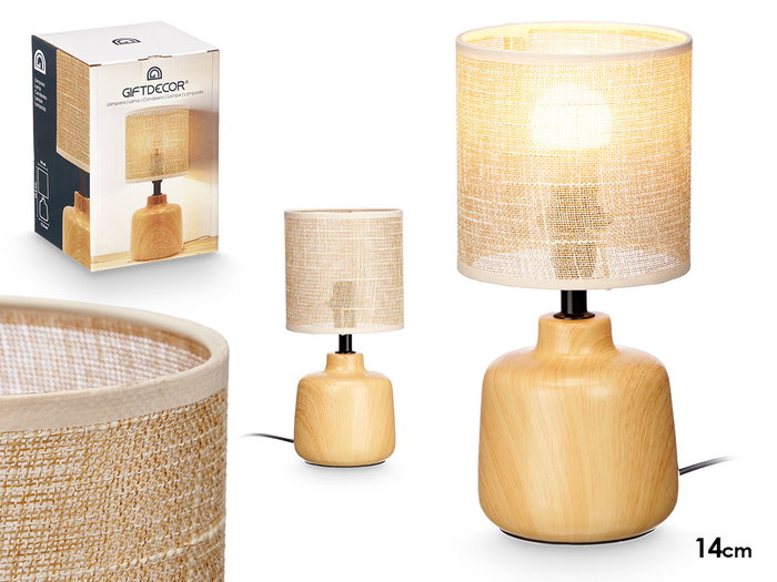 Giftdecor Lampe de Table Rond Effet Bois 14x20x14 cm Marron Céramique Métal Plastique IP20 (Set de 12) Giftdecor Lampe de Table Rond Effet Bois 14x20x14 cm Marron Céramique Métal Plastique IP20 (Set de 12)
