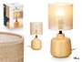 Giftdecor Lampe de Table Rond Effet Bois 14x20x14 cm Marron Céramique Métal Plastique IP20 (Set de 12)