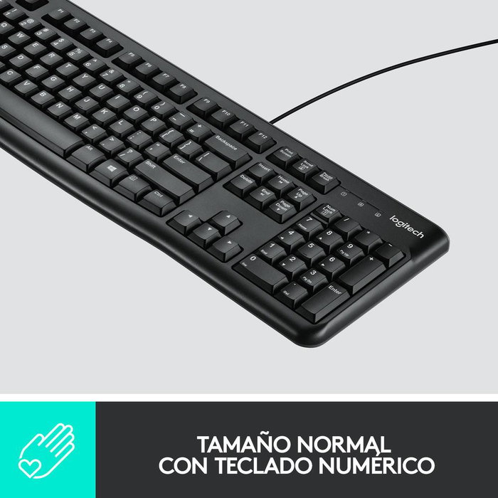 Logitech MK120 Combo Clavier et Souris USB Filaire - Clavier Résistant aux Éclaboussures, Pavé Numérique - Souris Optique Haute Définition - pour Windows Logitech MK120 Combo Clavier et Souris USB Filaire - Clavier Résistant aux Éclaboussures, Pavé Numérique - Souris Optique Haute Définition - pour Windows