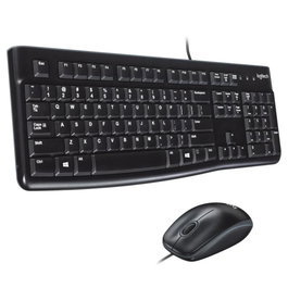 Logitech MK120 Combo Clavier et Souris USB Filaire - Clavier Résistant aux Éclaboussures, Pavé Numérique - Souris Optique Haute Définition - pour Windows
