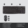 Logitech MK120 Combo Clavier et Souris USB Filaire - Clavier Résistant aux Éclaboussures, Pavé Numérique - Souris Optique Haute Définition - pour Windows