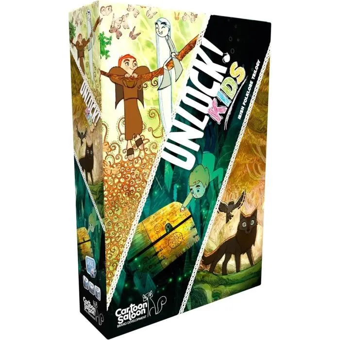 Asmodee Unlock! Kids : Histoires de l'île d'Emeraude - Jeu de société de réflexion pour enfants à partir de 8 ans, inspiré par Cartoon Saloon