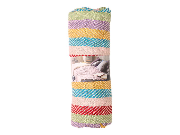GIFTDECOR Multiusos Multicolore à rayures 180 x 220 cm