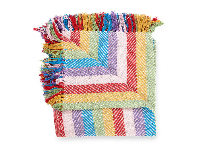 GIFTDECOR Multiusos Multicolore à rayures 180 x 220 cm