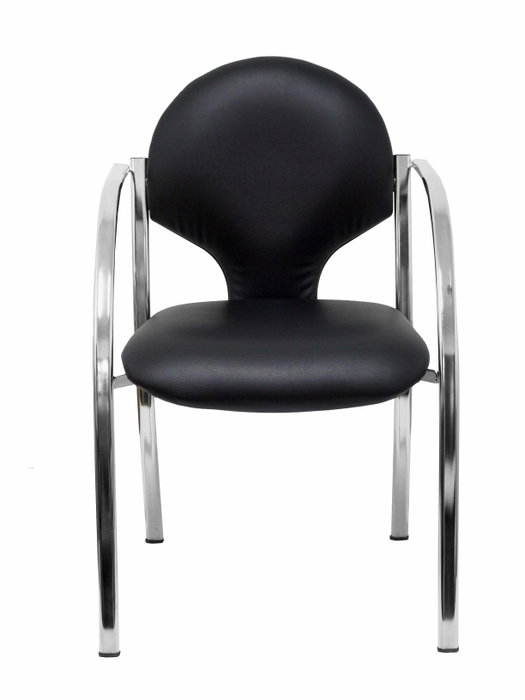 Piqueras Y Crespo Chaise Hellín en simili-cuir noir avec accoudoirs fixes