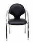 Piqueras Y Crespo Chaise Hellín en simili-cuir noir avec accoudoirs fixes