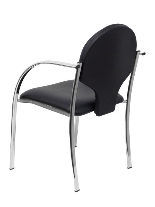 Piqueras Y Crespo Chaise Hellín en simili-cuir noir avec accoudoirs fixes