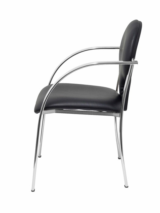 Piqueras Y Crespo Chaise Hellín en simili-cuir noir avec accoudoirs fixes
