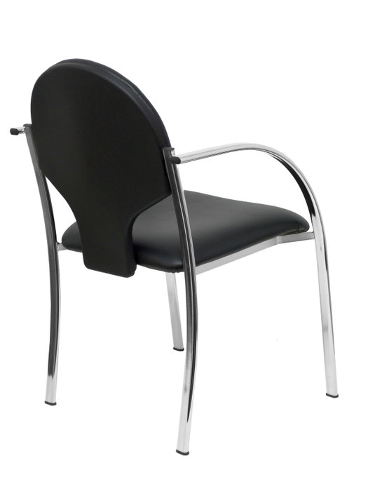 Piqueras Y Crespo Chaise Hellín en simili-cuir noir avec accoudoirs fixes