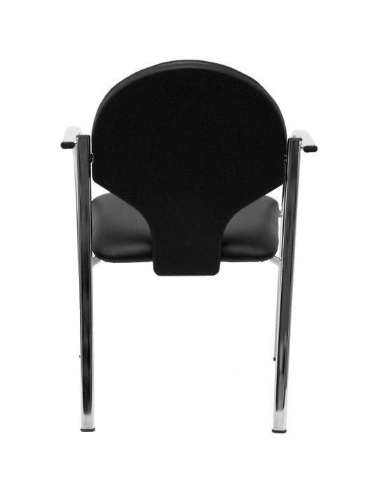 Piqueras Y Crespo Chaise Hellín en simili-cuir noir avec accoudoirs fixes