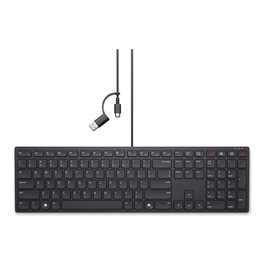 Dell KB525C Clavier USB-C QWERTY espagnol avec touches programmables, copilot, antimicrobien, noir