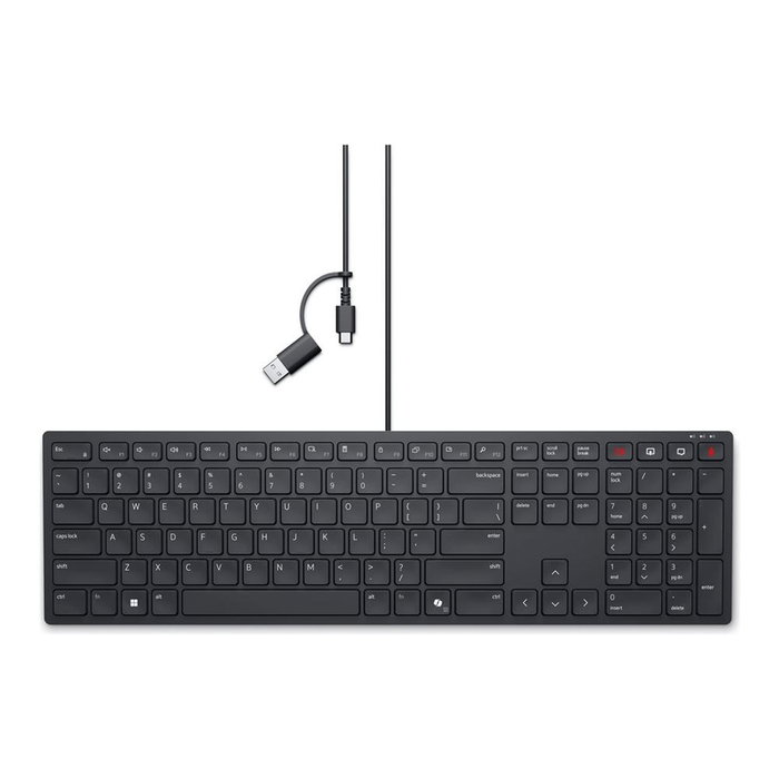 Dell KB525C Clavier USB-C QWERTY espagnol avec touches programmables, copilot, antimicrobien, noir Dell KB525C Clavier USB-C QWERTY espagnol avec touches programmables, copilot, antimicrobien, noir