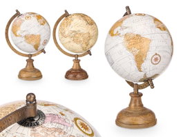 Giftdecor Globe Terrestre 15 cm Multicolor en Bois Plastique et Métal - Modèle Assorti (Set de 8)