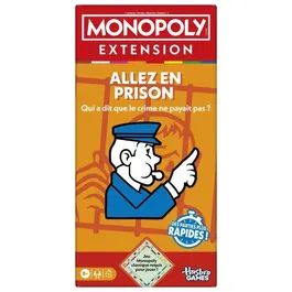 Monopoly Extension Allez en prison, pour le jeu classique, rend les parties plus amusantes et rapides, jeu de société, 2 à 6 joueurs, 8 ans et plus, 40 min