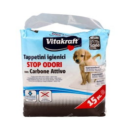Medline Vet Absorbants au Charbon Actif 60x60 cm, 15 unités
