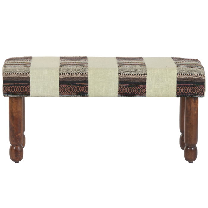 Banquette Home ESPRIT Multicouleur Bois de manguier 94 X 38 X 45 CM