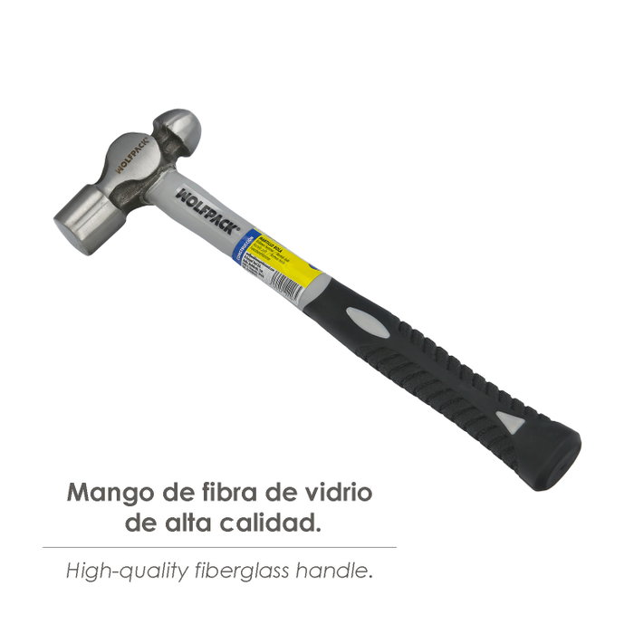 WOLFPACK LINEA PROFESIONAL Marteau à panne 500g avec manche en fibre de verre