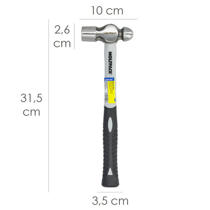 WOLFPACK LINEA PROFESIONAL Marteau à panne 500g avec manche en fibre de verre