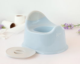 KioKids Orinal Infantil Petits moments - Pot enfant bleu avec couvercle et anse en polypropylène - Apprentissage de la propreté dès 24 mois