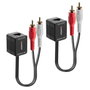 Lindy Extender Audio Analogique RCA/Phono Cat.6 500m, Extension Passive pour Signaux Stéréo via Câble Réseau, Boîtiers Interchangeables
