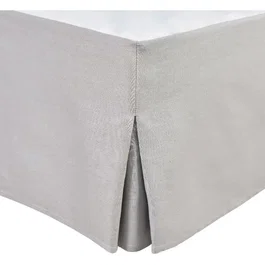 Home Linge Passion Cache sommier 3 rabats - 180 x 200 cm + jupe 30 cm - Gris clair - Plateau en polypropylène respirant - 100% coton