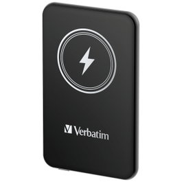 Verbatim Charge 'n' Go Power Bank 5000 mAh, Charge sans fil magnétique, Noir