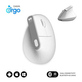 Subblim Nature Vertical Ergo Dual Souris sans fil ergonomique Bluetooth 2.4GHz 4000 DPI Blanc