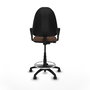 Tabouret Aýna taburete Contact permament de base Tissu Marron foncé Structure polyamide noire Accoudoirs fixes Sans appui-tête Roulettes pour moquette