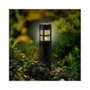 Lumineo Lot de 4 Piquets Solaires Noirs, 1 LED Lumière Blanc Chaud
