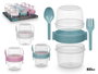 Leknes Lot de 4 Boîtes de Rangement Couverts Plastique 800 ml Assorties 12x14x10 cm (Set de 18)