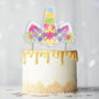Party Time Set de 2 Décorations de Licorne pour Gâteaux