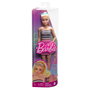 Barbie Fashionista Top Rayas Con Falda Rosa Hrh11 - Poupée de Collection avec Top Rayé Blanc et Noir et Jupe Rose Froncée, Accessoires et Packaging Multilingue - À Partir de 3 Ans