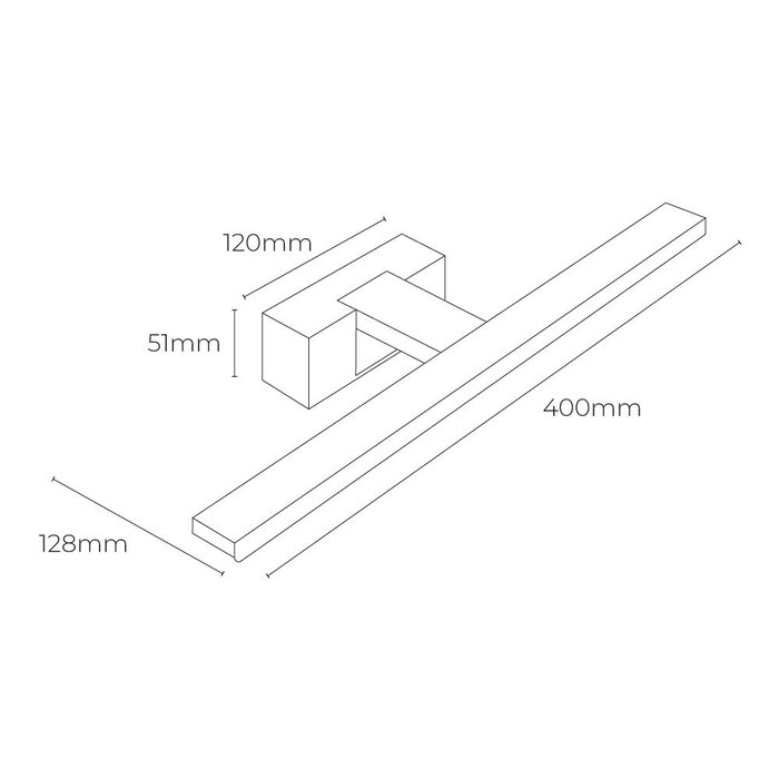 EDM Lampe murale LED 8W 4000K 800lm Lumière du jour Aluminium ABS IP44 40cm