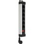Rev Multiprise Supraline 6 prises avec interrupteur, argent, 2,4 m
