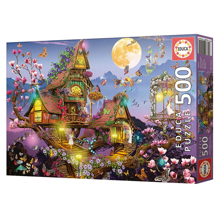 Educa Puzzle 500 pièces Casa De Las Hadas 19554 | Château des Fées avec colle FixPuzzle