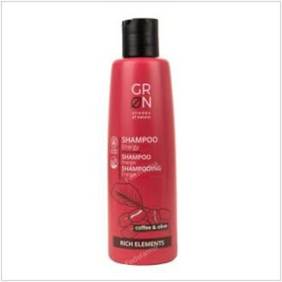 GRN Shampoo Café Huile d'Olive Bio 250ml Cheveux Énergisant Hydratant Vegan GRN Shampoo Café Huile d'Olive Bio 250ml Cheveux Énergisant Hydratant Vegan