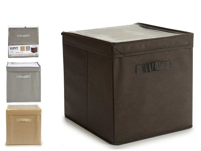 KIPIT Boîte de rangement pliable TNT 31x31x31 cm, assortiment de 3 couleurs KIPIT Boîte de rangement pliable TNT 31x31x31 cm, assortiment de 3 couleurs