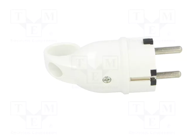 PAWBOL Fiche mâle d'alimentation AC Uni-Schuko blanc
